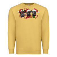 Antique Gold Christmas Black Angus Cows Premium Sweatshirt - LillyAllenDesigns