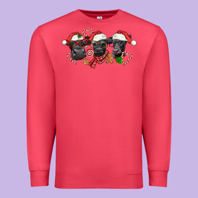 Christmas Black Angus Cows Premium Sweatshirt Designed By Lillyallendesigns