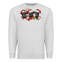 Dove Grey Christmas Black Angus Cows Premium Sweatshirt - LillyAllenDesigns