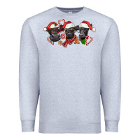 Heather Grey Christmas Black Angus Cows Premium Sweatshirt - LillyAllenDesigns