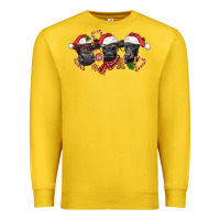 Lemon Christmas Black Angus Cows Premium Sweatshirt - LillyAllenDesigns