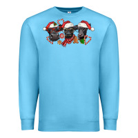 Ocean Blue Christmas Black Angus Cows Premium Sweatshirt - LillyAllenDesigns