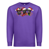 Purple Christmas Black Angus Cows Premium Sweatshirt - LillyAllenDesigns