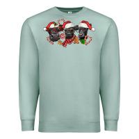 Seafoam Christmas Black Angus Cows Premium Sweatshirt - LillyAllenDesigns