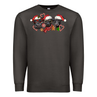 Smoke Christmas Black Angus Cows Premium Sweatshirt - LillyAllenDesigns