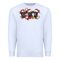 White Christmas Black Angus Cows Premium Sweatshirt - LillyAllenDesigns