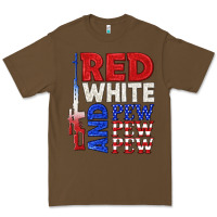 Cacao red white and pew pew pew Premium Tee - texasbilliewilder