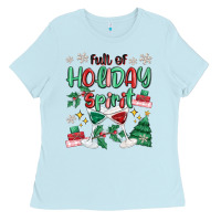 Baby Blue full of holiday Ladies Tee - MaliasSmallBusiness