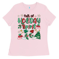 Bubblegum Pink full of holiday Ladies Tee - MaliasSmallBusiness