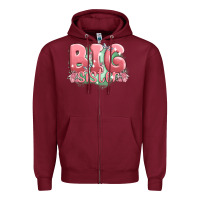 Burgundy big sister Zipper Hoodie - MaliasSmallBusiness