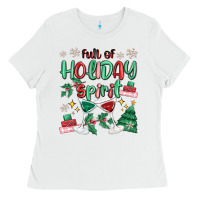 White full of holiday Ladies Tee - MaliasSmallBusiness