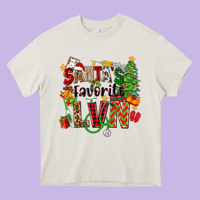 Santa's Favorite Lvn Heavy Core Tee Designed By Zillion Design Studio