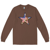 Chestnut American Flag Star Long Sleeve Tee - LillyAllenDesigns