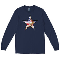 Navy American Flag Star Long Sleeve Tee - LillyAllenDesigns