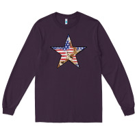 Plum American Flag Star Long Sleeve Tee - LillyAllenDesigns