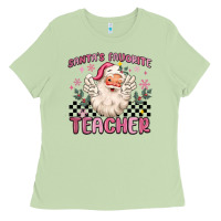 Matcha santa's favorite teacher Ladies Tee - MaliasSmallBusiness