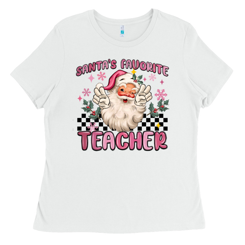 Santa's Favorite Teacher Ladies Tee by MaliasSmallBusiness | Teevron