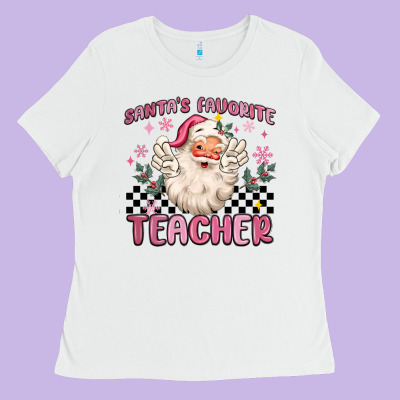 Ladies Tee santa's favorite teacher