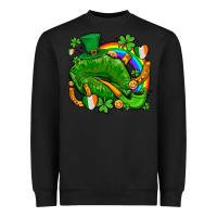Black st patricks lips with horseshoe rainbow and shamrocks Heavyweight Sweatshirt - AdoDesignShop