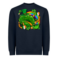 St Patricks Lips With Horseshoe Rainbow And Shamrocks Heavyweight Sweatshirt | Teevron