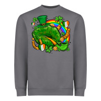 Storm st patricks lips with horseshoe rainbow and shamrocks Heavyweight Sweatshirt - AdoDesignShop