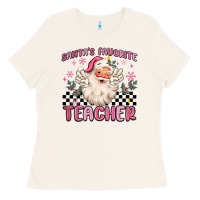 Bone santa's favorite teacher Ladies Tee - MaliasSmallBusiness