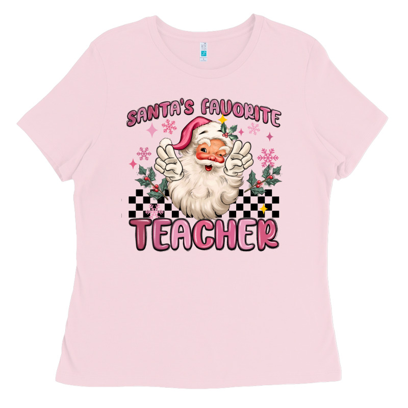 Santa's Favorite Teacher Ladies Tee by MaliasSmallBusiness | Teevron