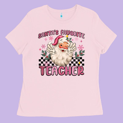 Ladies Tee santa's favorite teacher