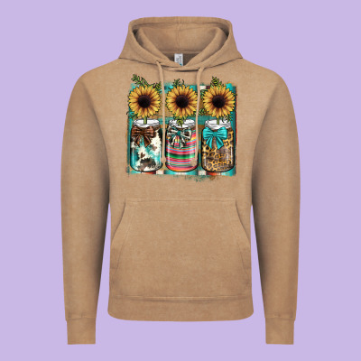 Mason Jar, Sunflower Vintage Hoodie Designed By Jahusdesignshop