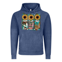 Vintage Denim mason jar, sunflower Vintage Hoodie - JahusDesignShop