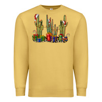 Antique Gold Christmas Cactus Premium Sweatshirt - LillyAllenDesigns