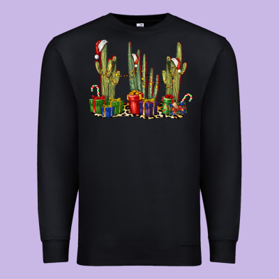 Christmas Cactus Premium Sweatshirt Designed By Lillyallendesigns