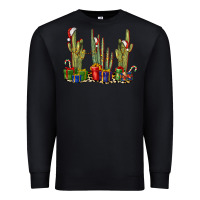 Black Christmas Cactus Premium Sweatshirt - LillyAllenDesigns