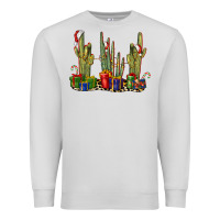 Dove Grey Christmas Cactus Premium Sweatshirt - LillyAllenDesigns