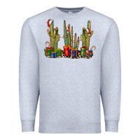 Heather Grey Christmas Cactus Premium Sweatshirt - LillyAllenDesigns