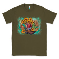 Army Green cowboy boots sunflower Classic Tee - AdoDesignShop