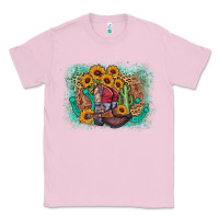 Bubblegum Pink cowboy boots sunflower Classic Tee - AdoDesignShop