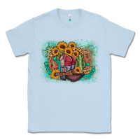Dusty Blue cowboy boots sunflower Classic Tee - AdoDesignShop