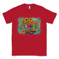 Red cowboy boots sunflower Classic Tee - AdoDesignShop