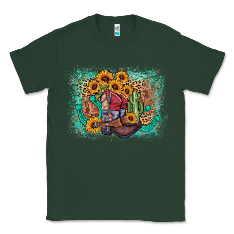 Cowboy Boots Sunflower Classic Tee by AdoDesignShop | Teevron