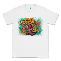 White cowboy boots sunflower Classic Tee - AdoDesignShop