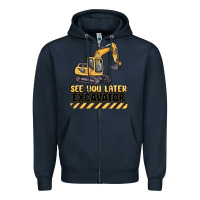 Navy see you later excavator Zipper Hoodie - MaliasSmallBusiness