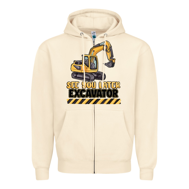 See You Later Excavator Zipper Hoodie by MaliasSmallBusiness | Teevron