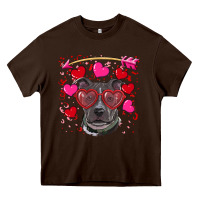 Chocolate Brown Valentine's day  pitbull Heavy Core Tee - RanaPortraitStore