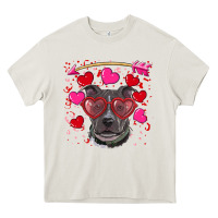 Cream Valentine's day  pitbull Heavy Core Tee - RanaPortraitStore