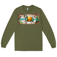 Army Green western howdy cowboy horse sunset weapon cactus leopard  license plate Long Sleeve Tee - BarkalooDesign