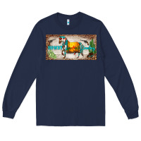 Navy western howdy cowboy horse sunset weapon cactus leopard  license plate Long Sleeve Tee - BarkalooDesign