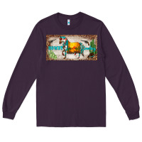 Plum western howdy cowboy horse sunset weapon cactus leopard  license plate Long Sleeve Tee - BarkalooDesign