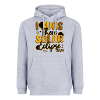 Heather Grey i was there solar eclipse 2024 Heavyweight Hoodie - LillyAllenDesigns