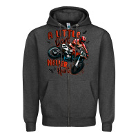 Charcoal Heather a little dirt never hurt dirt bike Zipper Hoodie - MaliasSmallBusiness